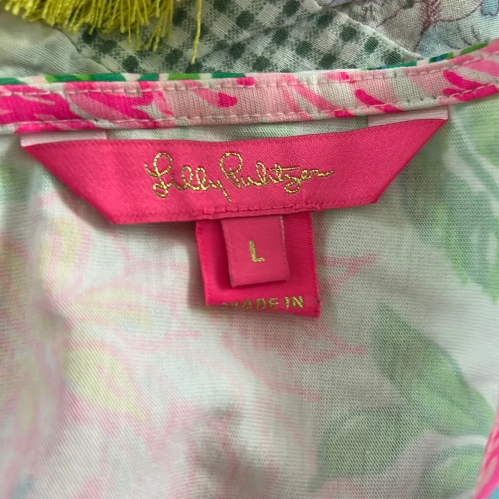 Lilly Pulitzer Floral Pima Cotton Swing Dress- L - Picture 3 of 3